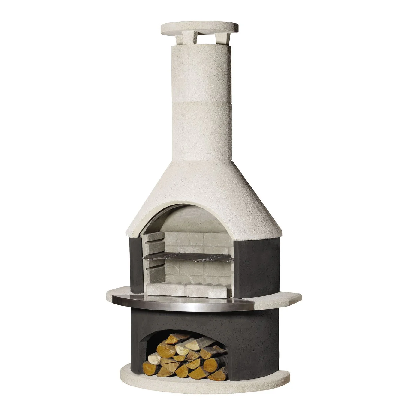 Outdoor Fireplace & BBQ | Rondo (White/Mocca/Grey) - Image 11