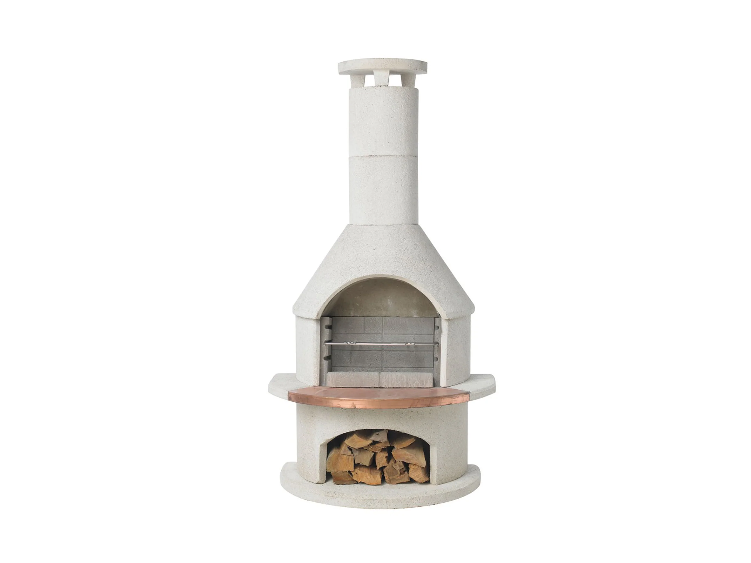 Outdoor Fireplace & BBQ | Rondo (White/Mocca/Grey) - Image 13