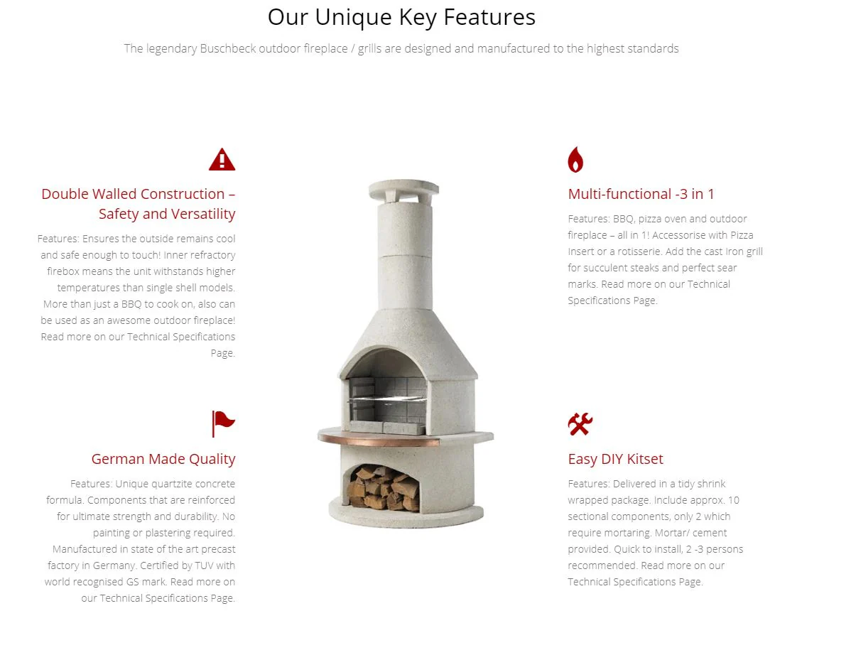 Outdoor Fireplace & BBQ | Rondo (White/Mocca/Grey) - Image 15