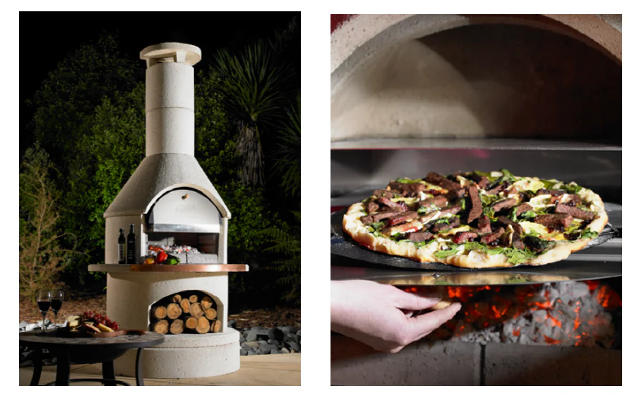 Outdoor Fireplace & BBQ | Rondo (White/Mocca/Grey) - Image 3