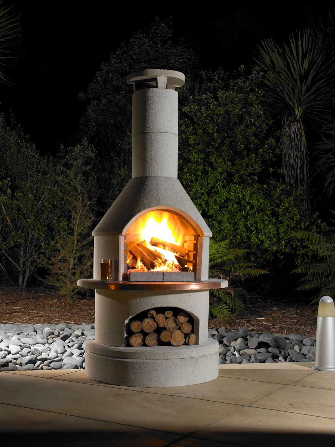Outdoor Fireplace & BBQ | Rondo (White/Mocca/Grey) - Image 9