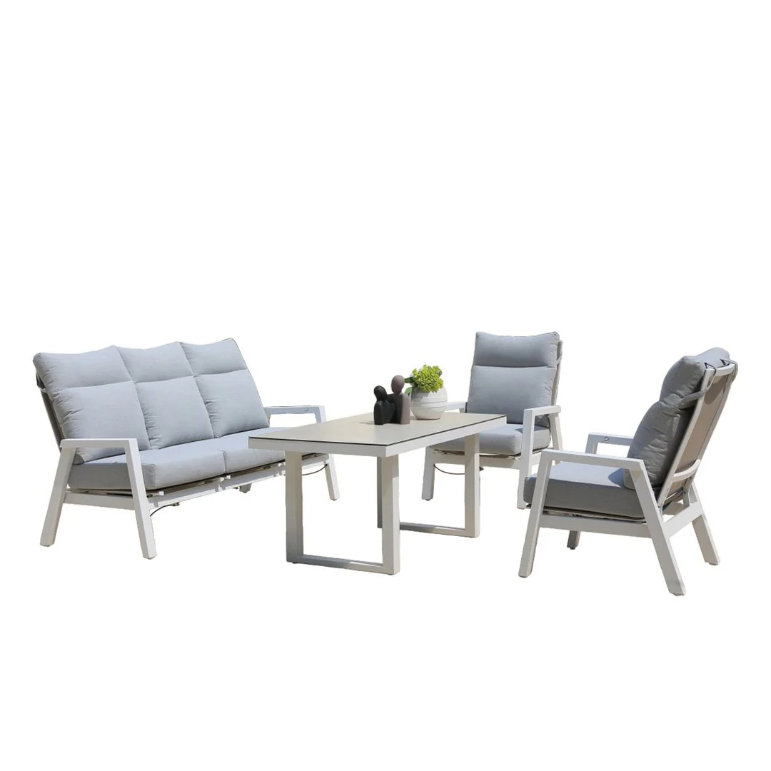 Alura 4 Pc Recliner Outdoor Lounge Setting White - Image 5