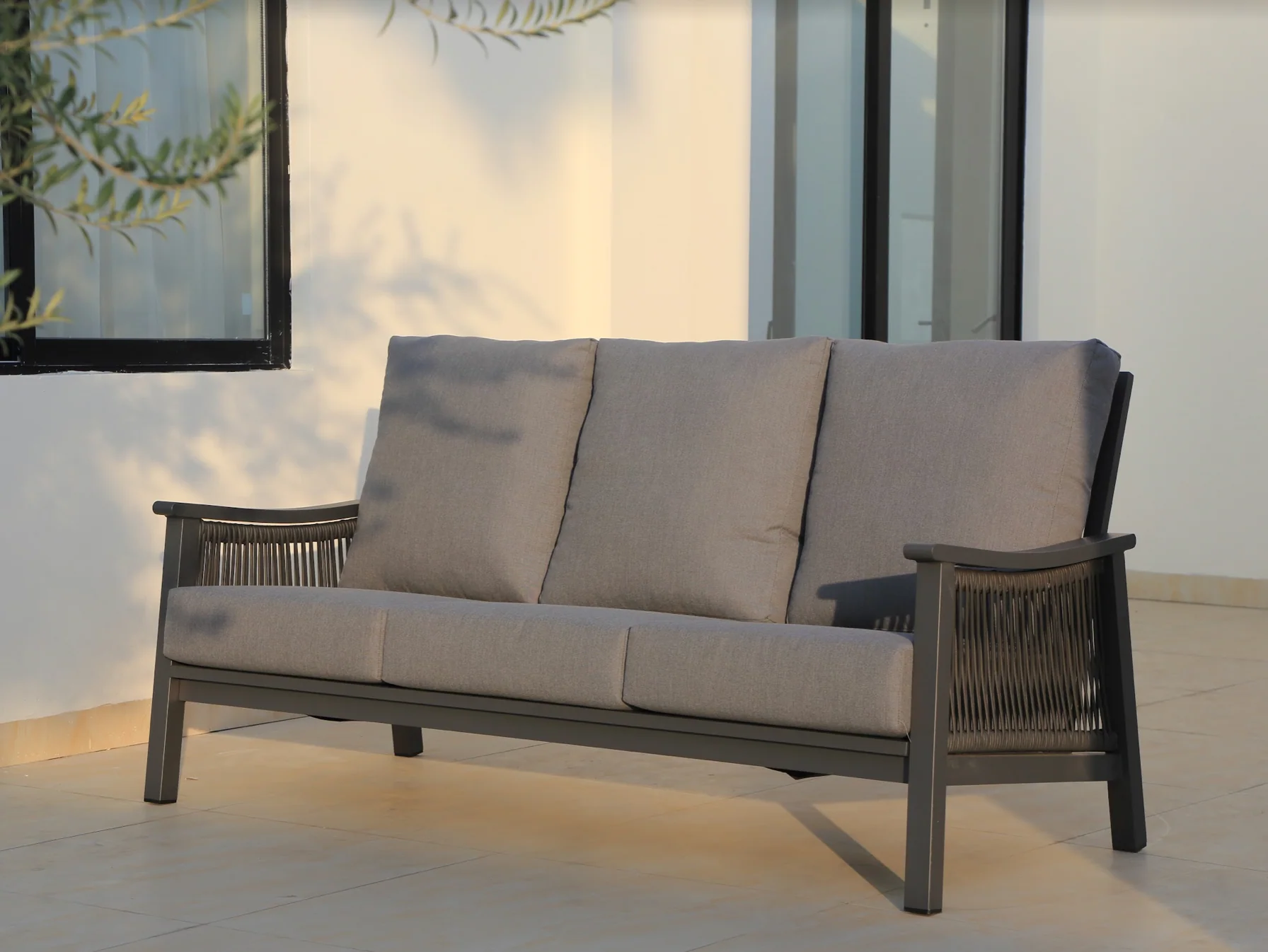 Pearl 6 Pc Outdoor Lounge Setting Charcoal - Image 4