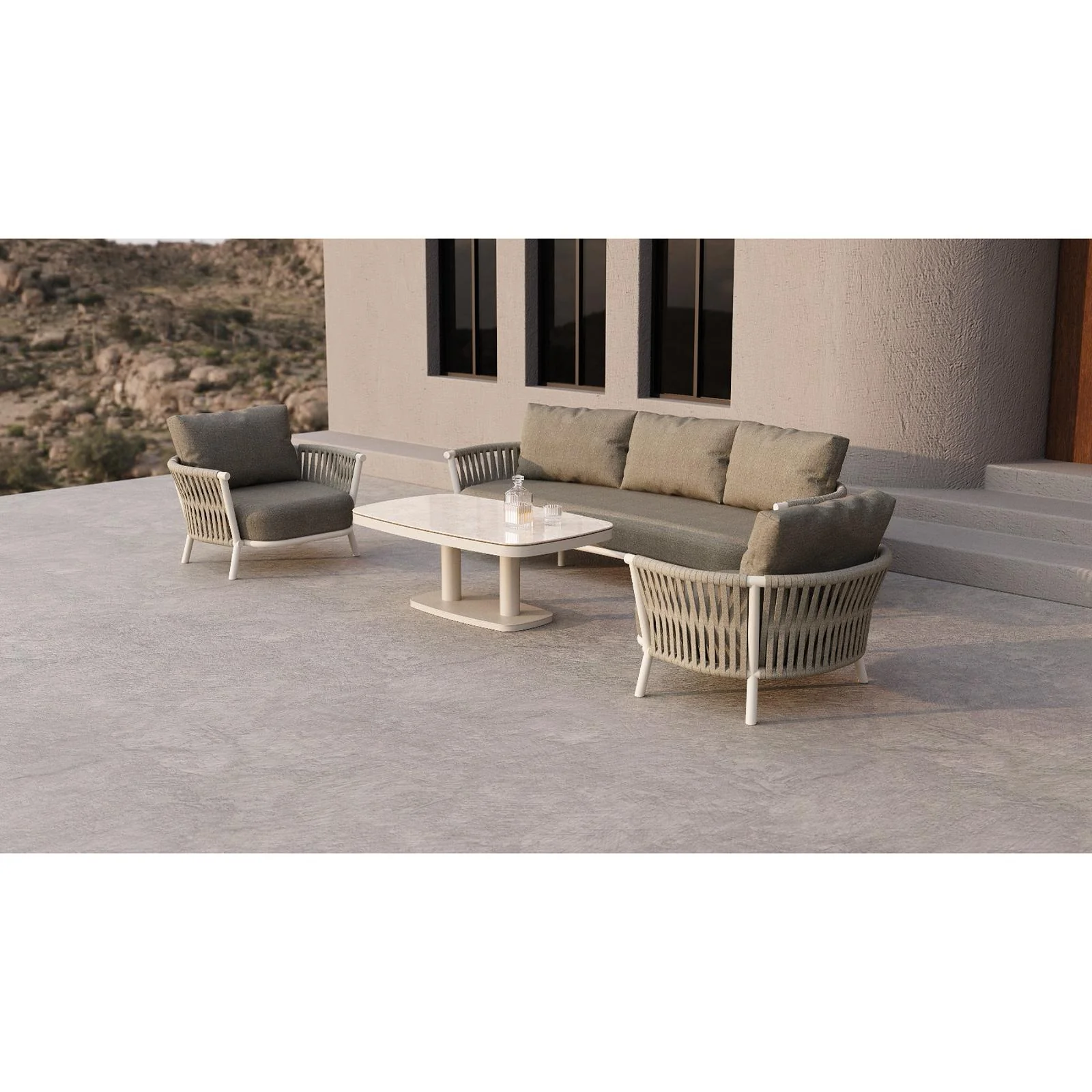 Albury 3 Pc Outdoor Lounge Setting - Image 3