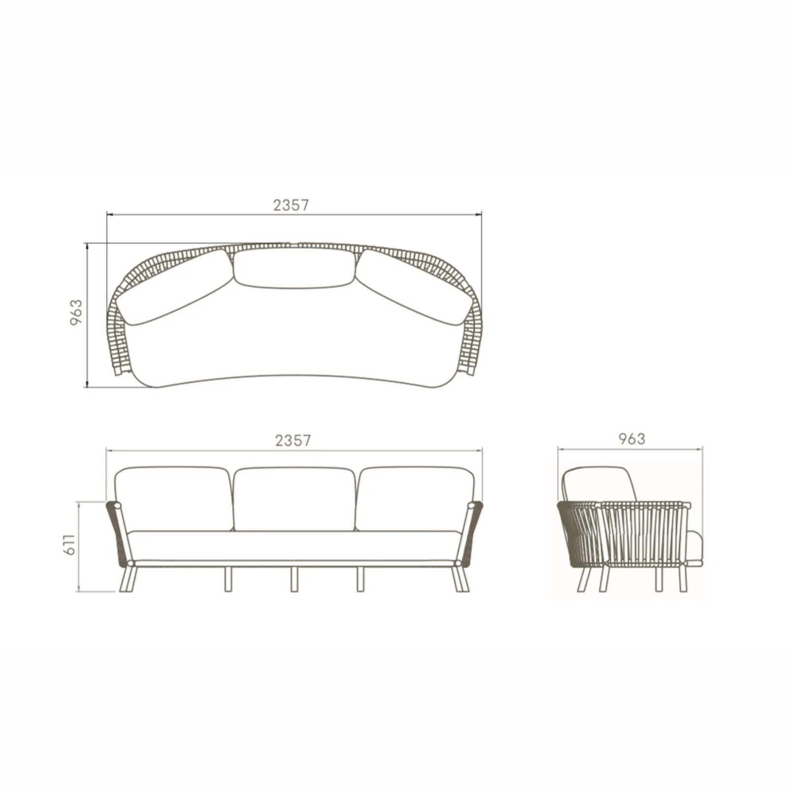 Albury 3 Pc Outdoor Lounge Setting - Image 7
