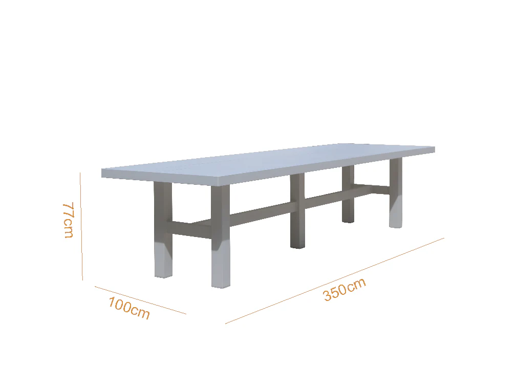 Auburn Dining Table 240cm | White Aluminium - Image 13