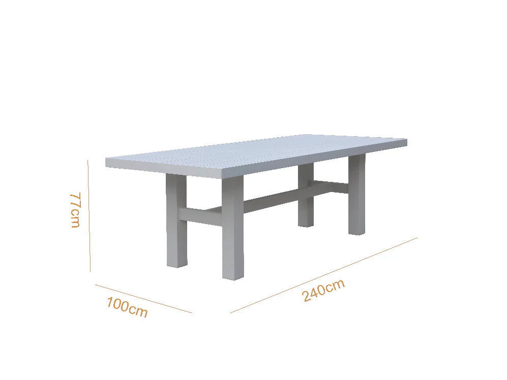 Auburn Dining Table 240cm | White Aluminium - Image 14