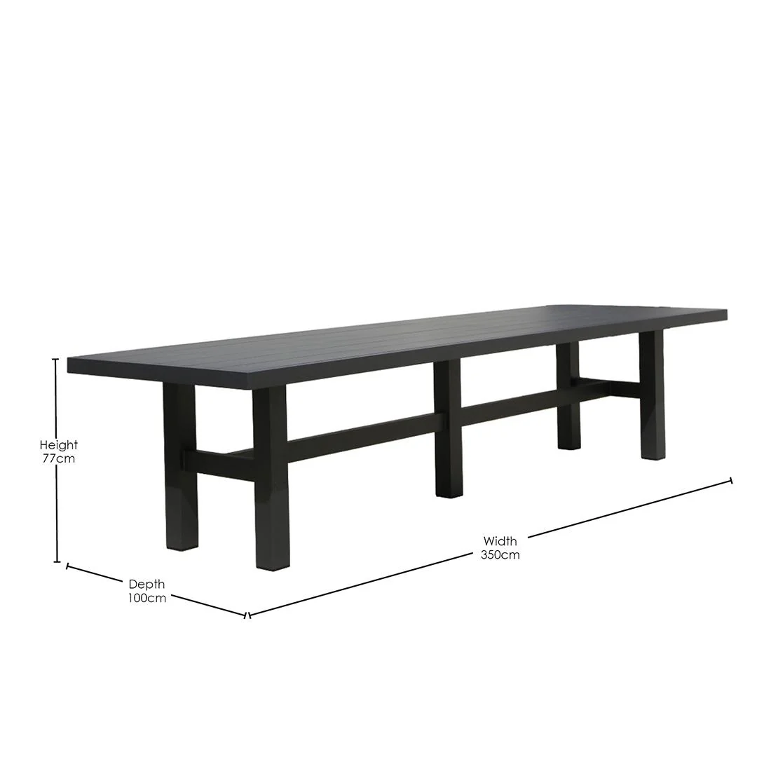 Auburn Dining Table 350cm | Charcoal Aluminium - Image 5
