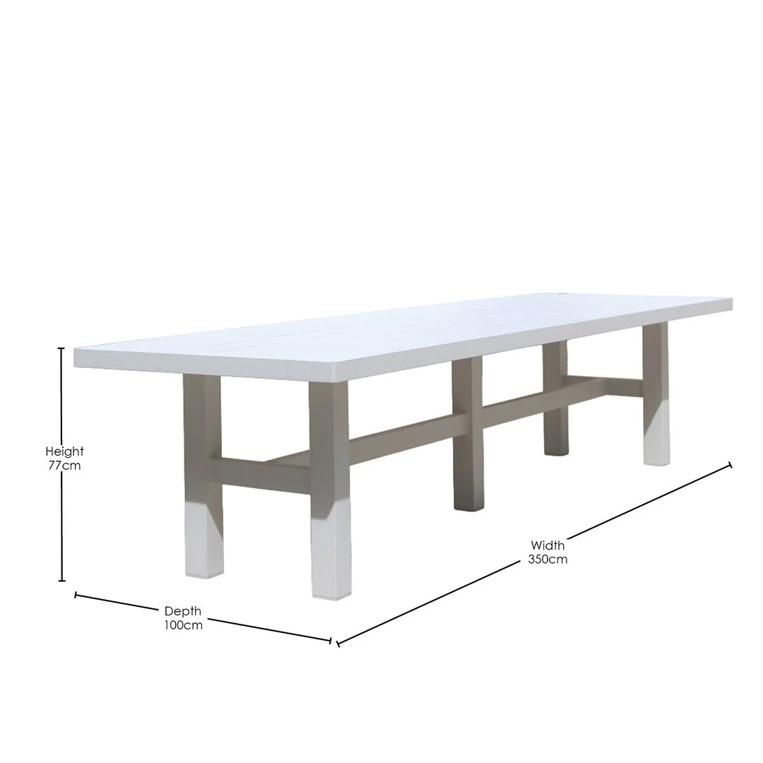 Auburn Dining Table 350cm | White Aluminium - Image 7