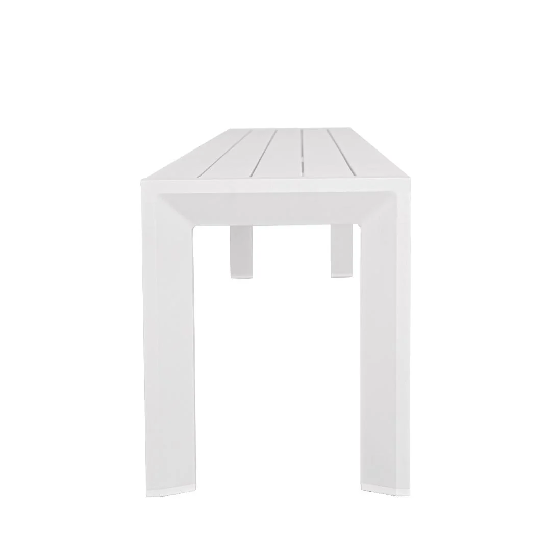 Berlin Outdoor Bench | White Aluminium | 160x46cm - Image 3