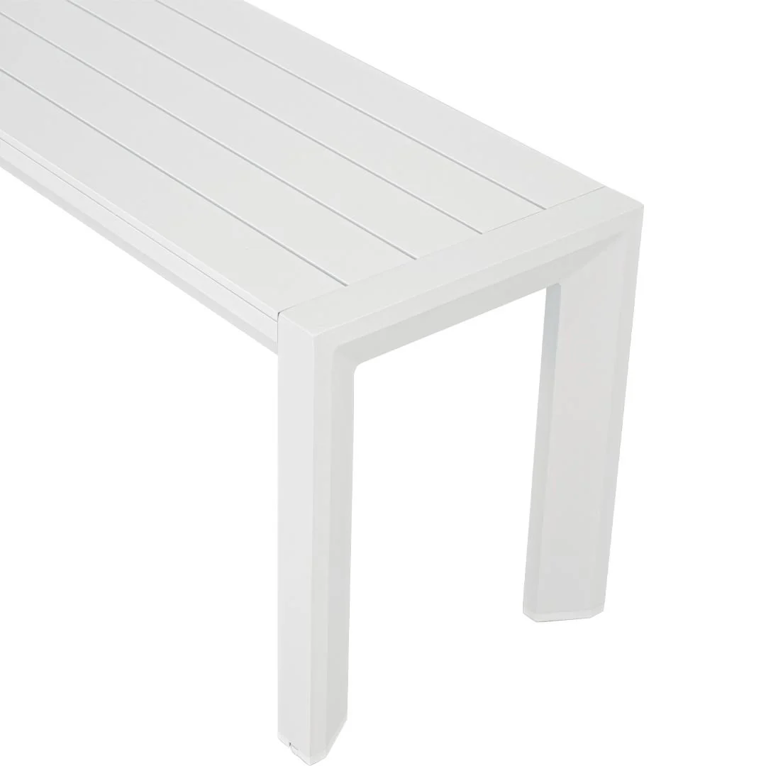 Berlin Outdoor Bench | White Aluminium | 160x46cm - Image 4