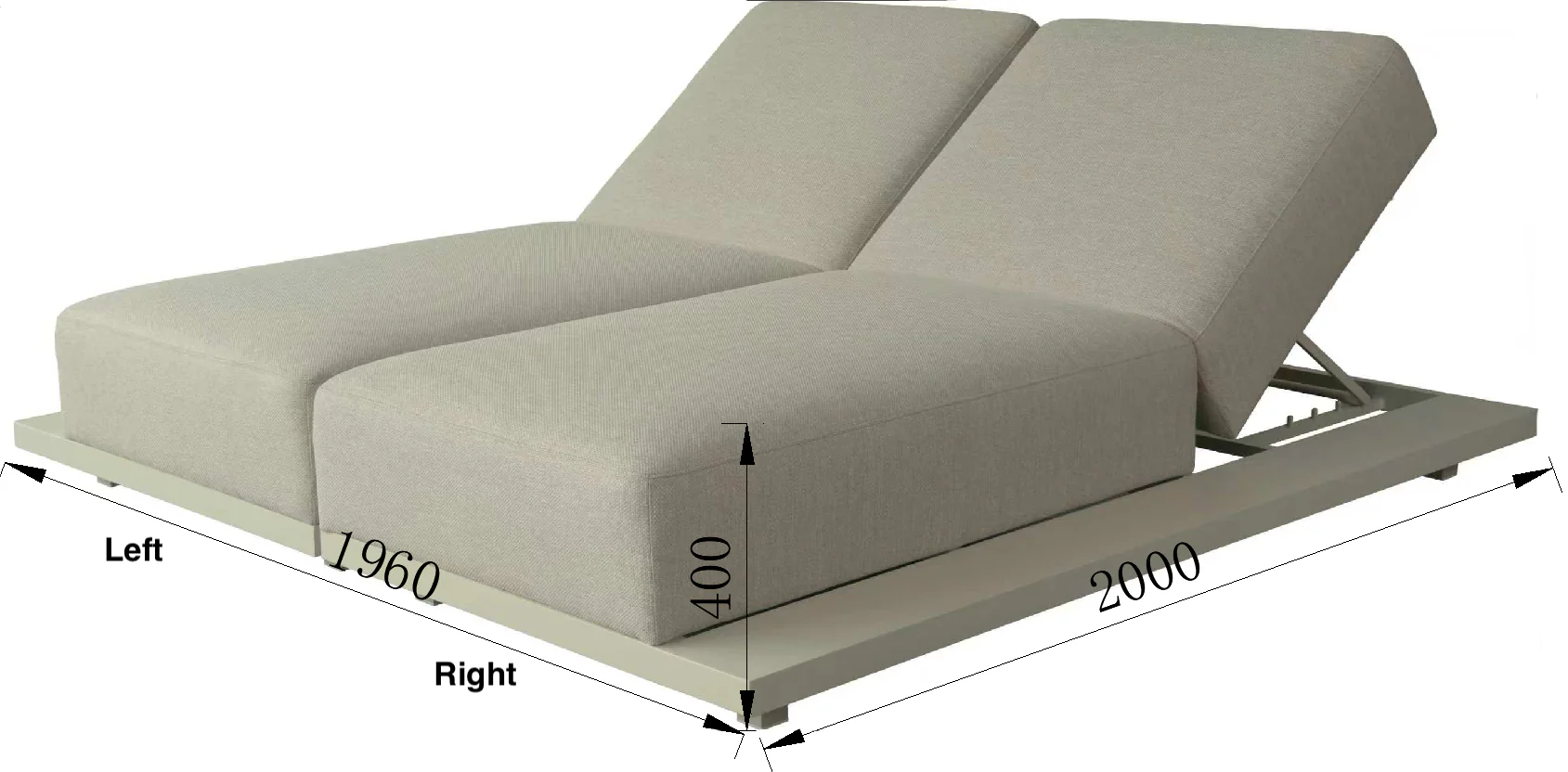 Clearwater Beach Double Sun Lounge - Image 4