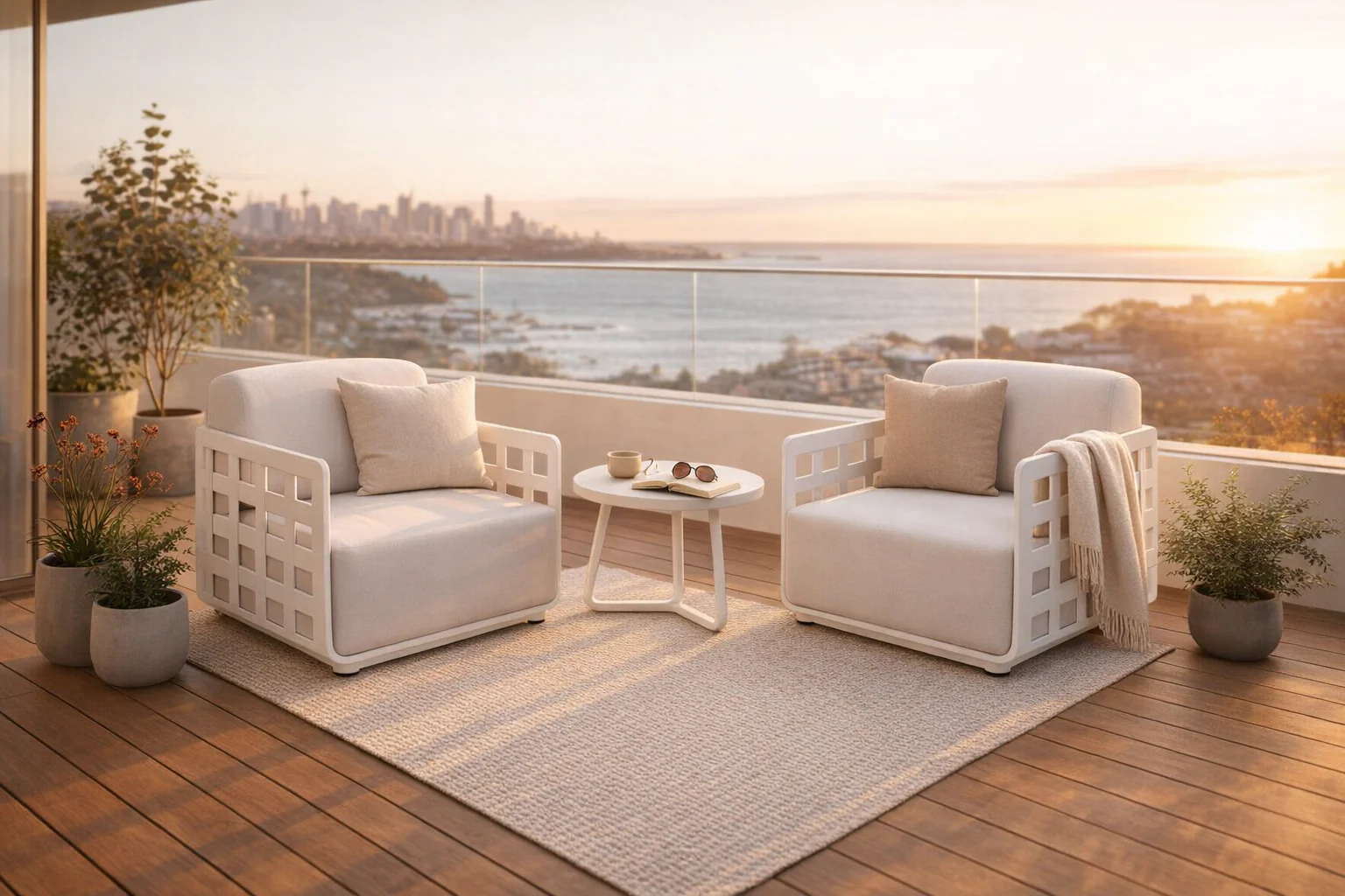 Coco 3 Pc Outdoor Balcony Setting Orange - Image 4