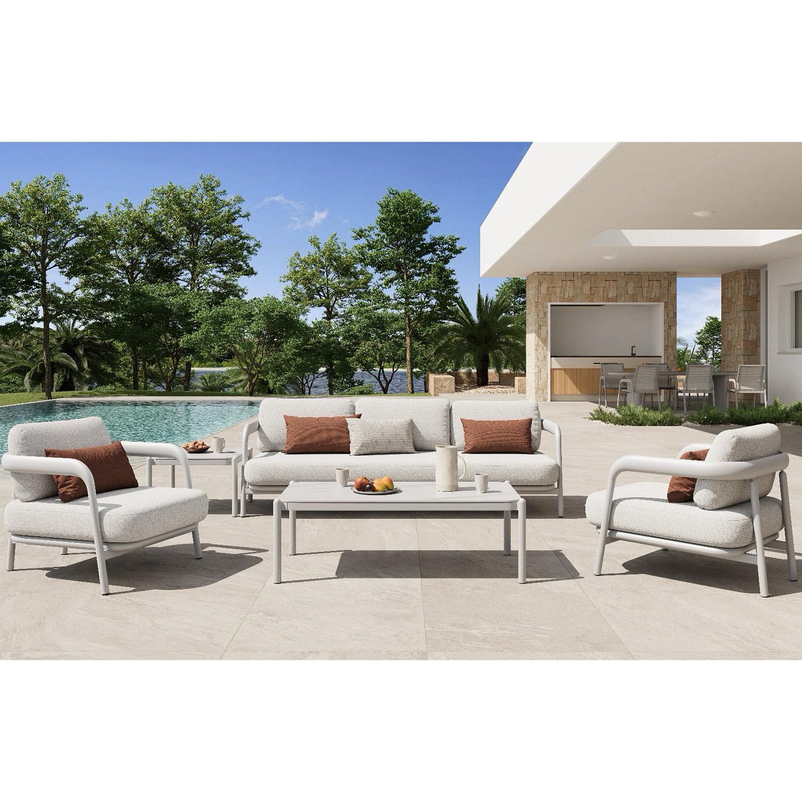 Diamond 4 Pc Outdoor Lounge Setting - White - Image 3
