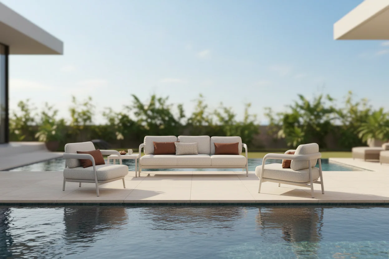 Diamond 4 Pc Outdoor Lounge Setting - White - Image 4