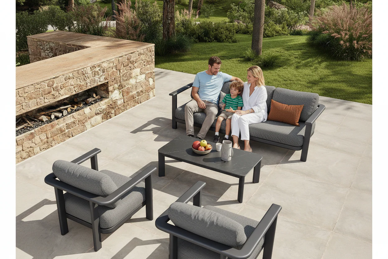 Infinity 4 Pc Outdoor Lounge Setting - Black - Image 3