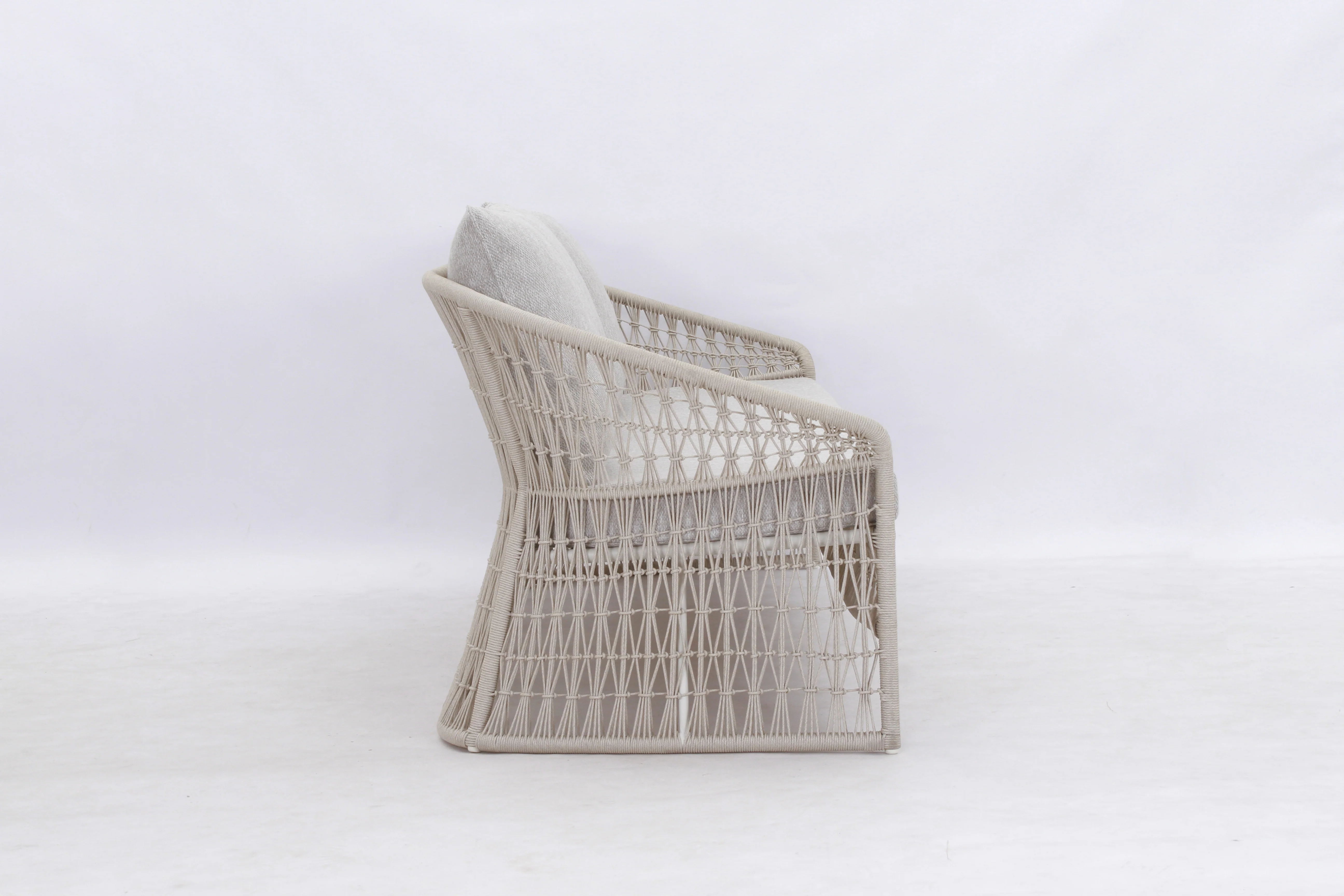 Kennedy 4 Piece Outdoor Lounge Set | Rope White - Image 3