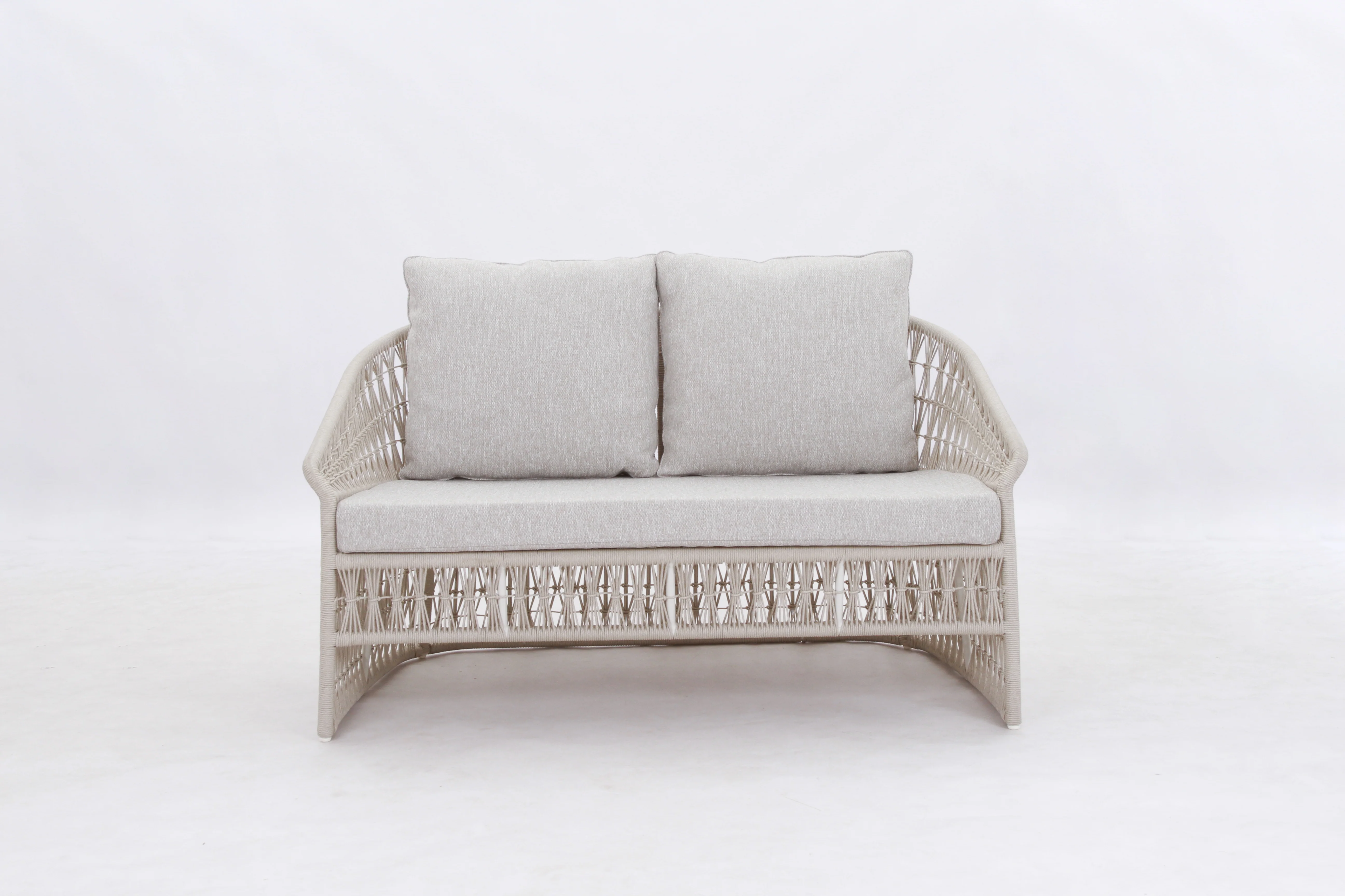 Kennedy 4 Piece Outdoor Lounge Set | Rope White - Image 6