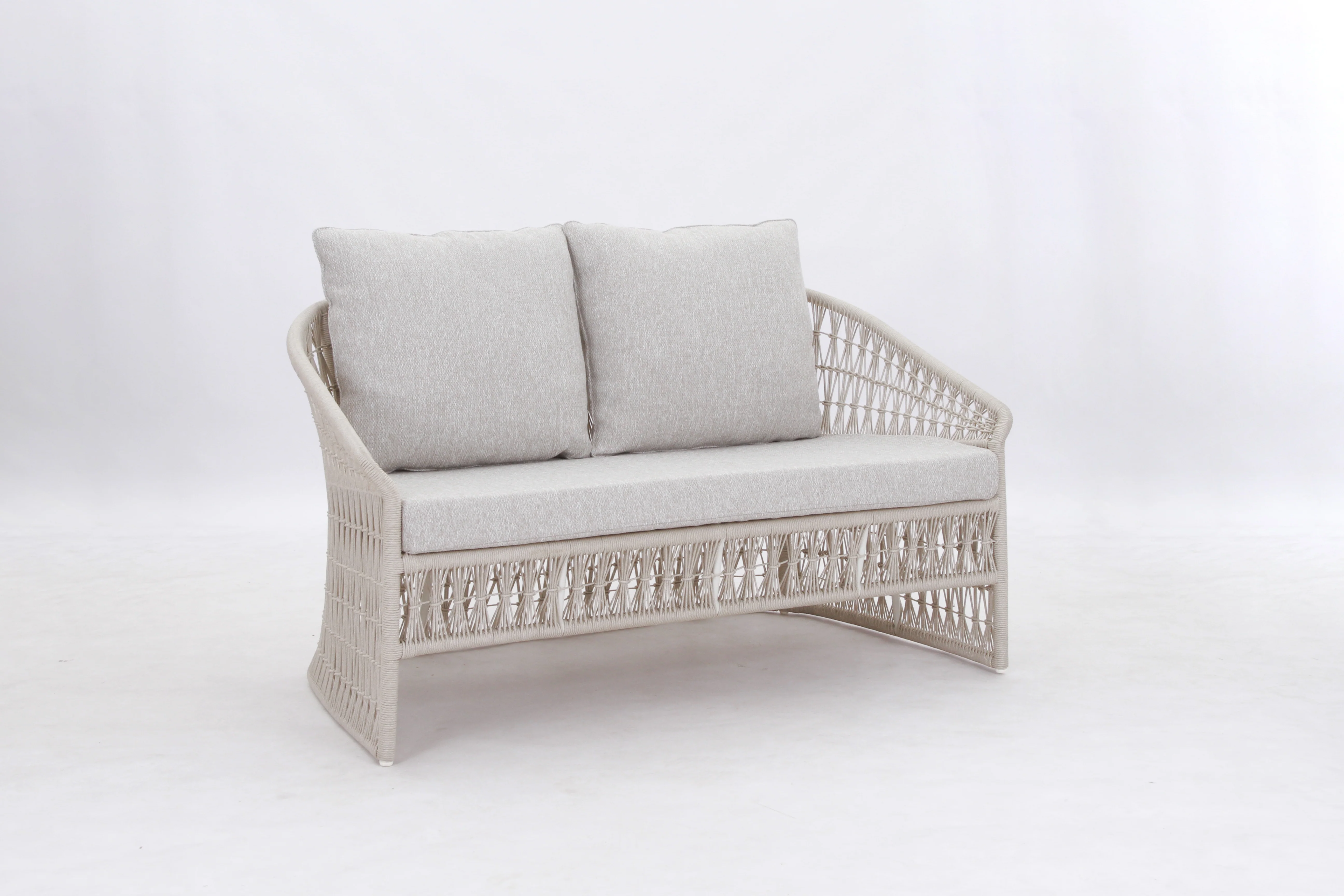 Kennedy 4 Piece Outdoor Lounge Set | Rope White - Image 7