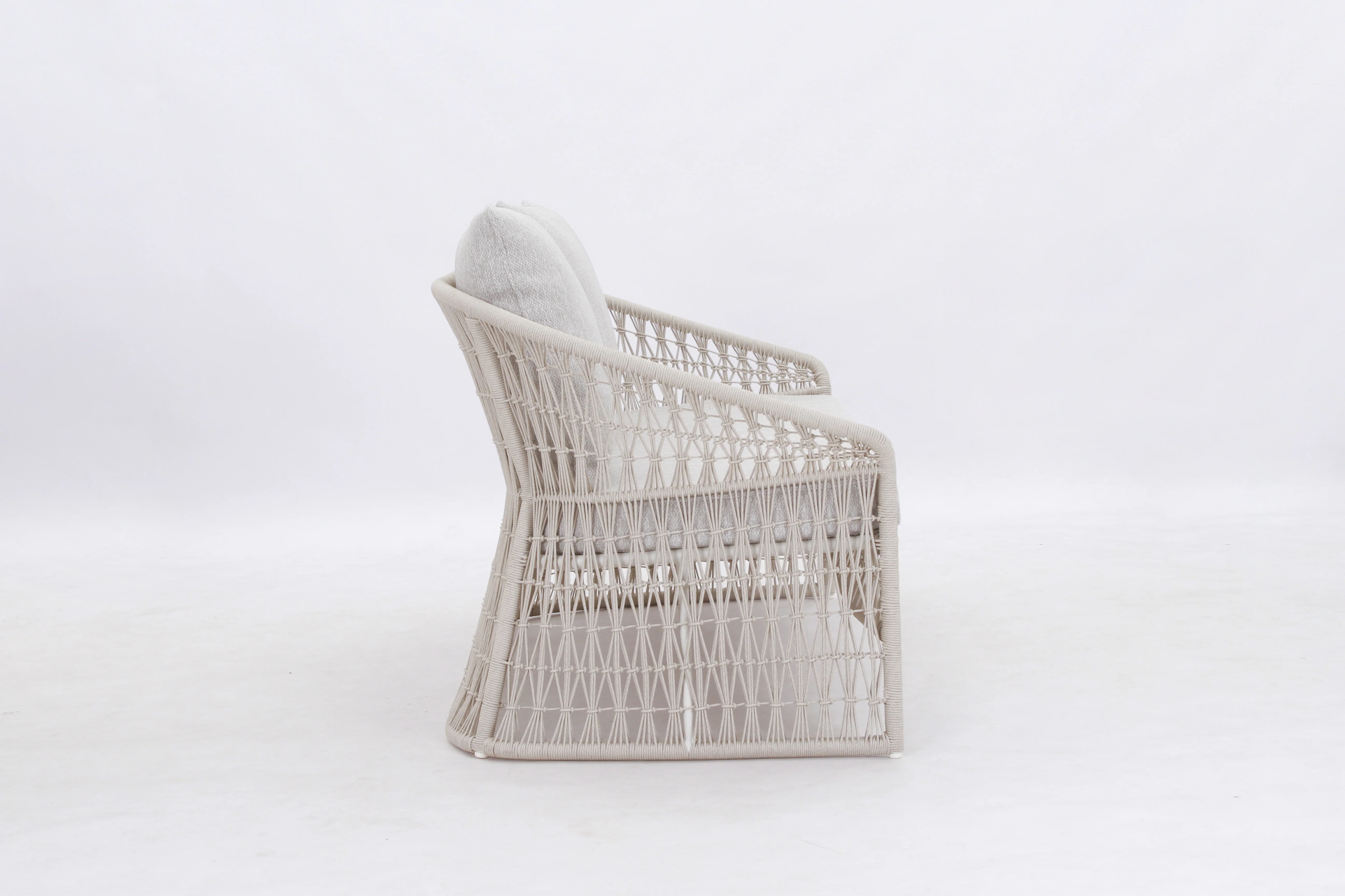 Kennedy 4 Piece Outdoor Lounge Set | Rope White - Image 8