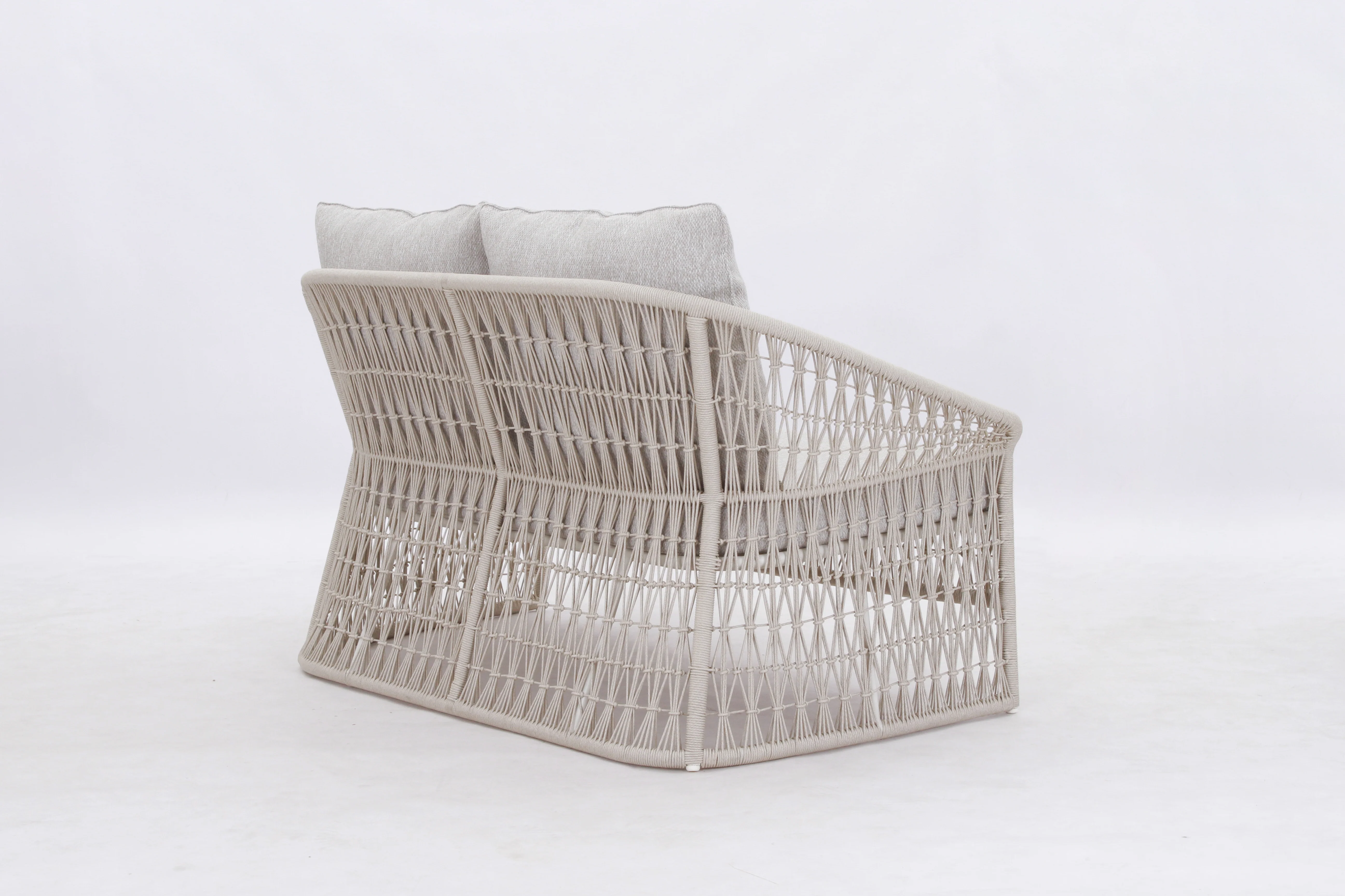 Kennedy 4 Piece Outdoor Lounge Set | Rope White - Image 9