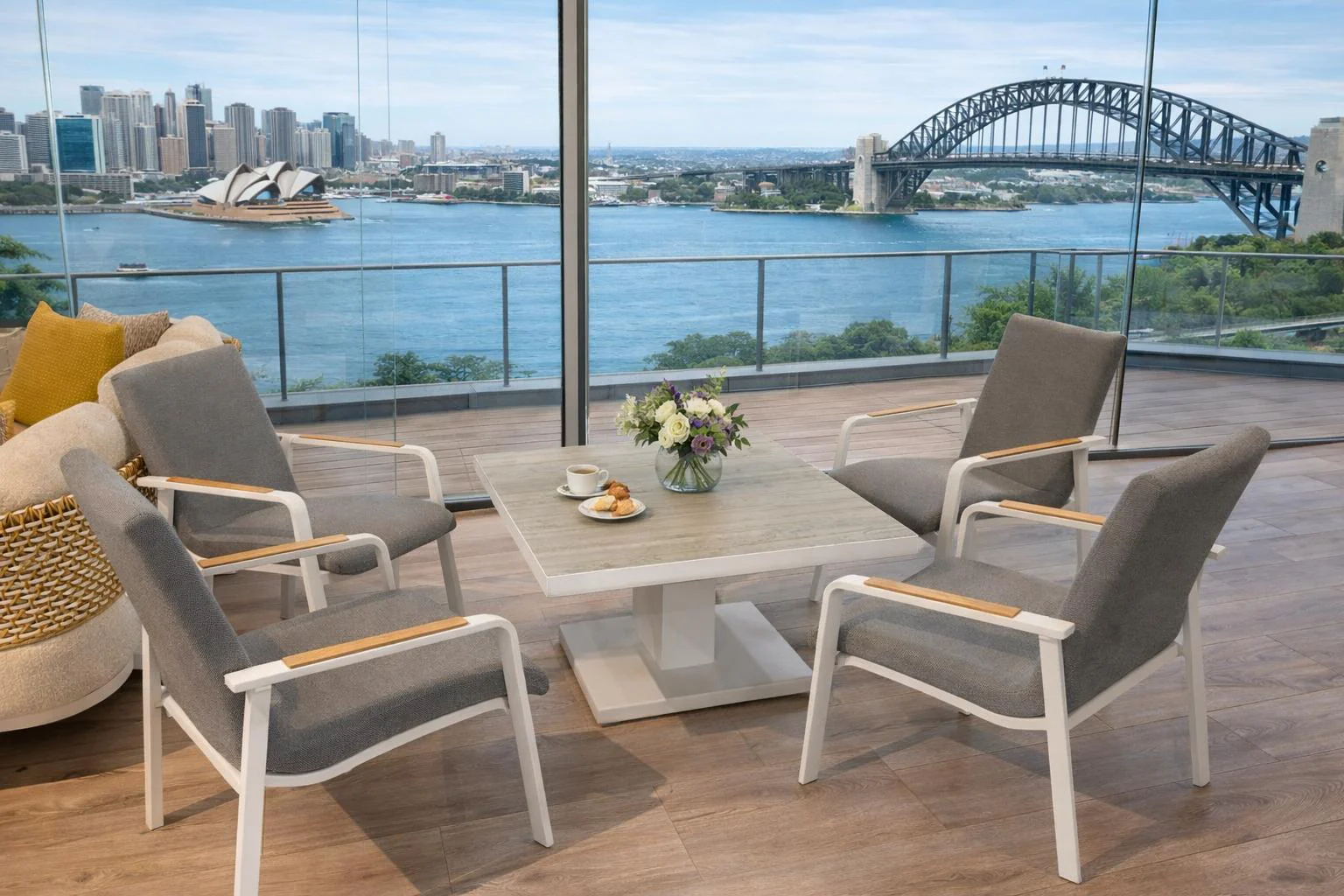 Mayfair Cruz 5pc Outdoor Dining Set - White - Image 3