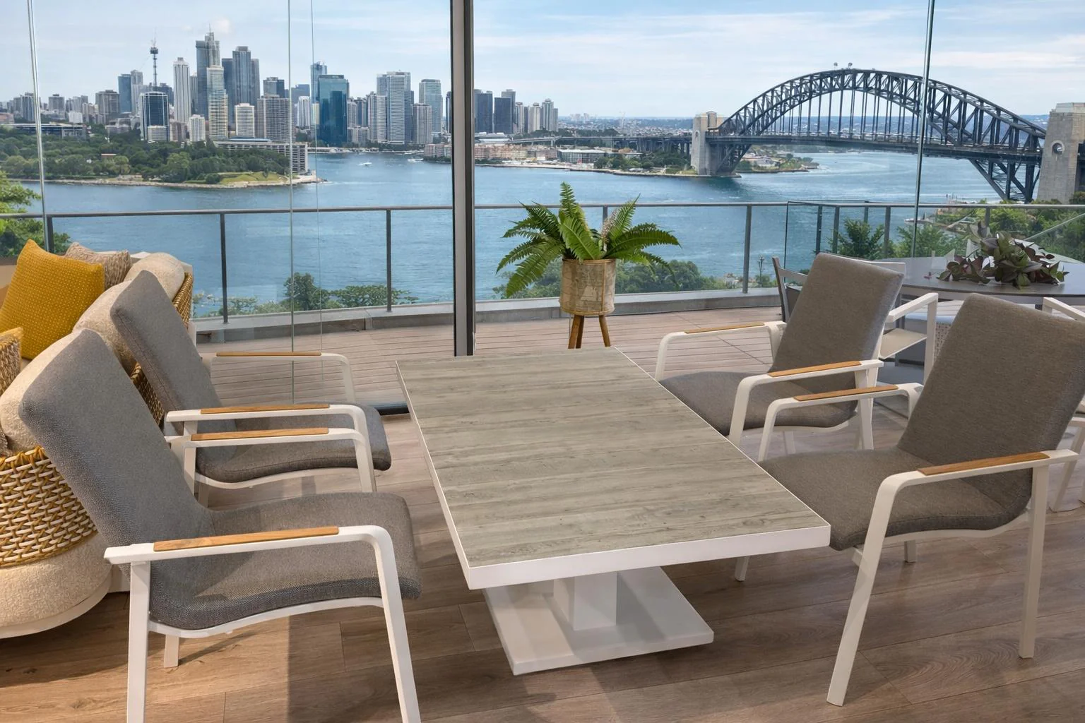 Mayfair Cruz 5pc Outdoor Dining Set - White - Image 4