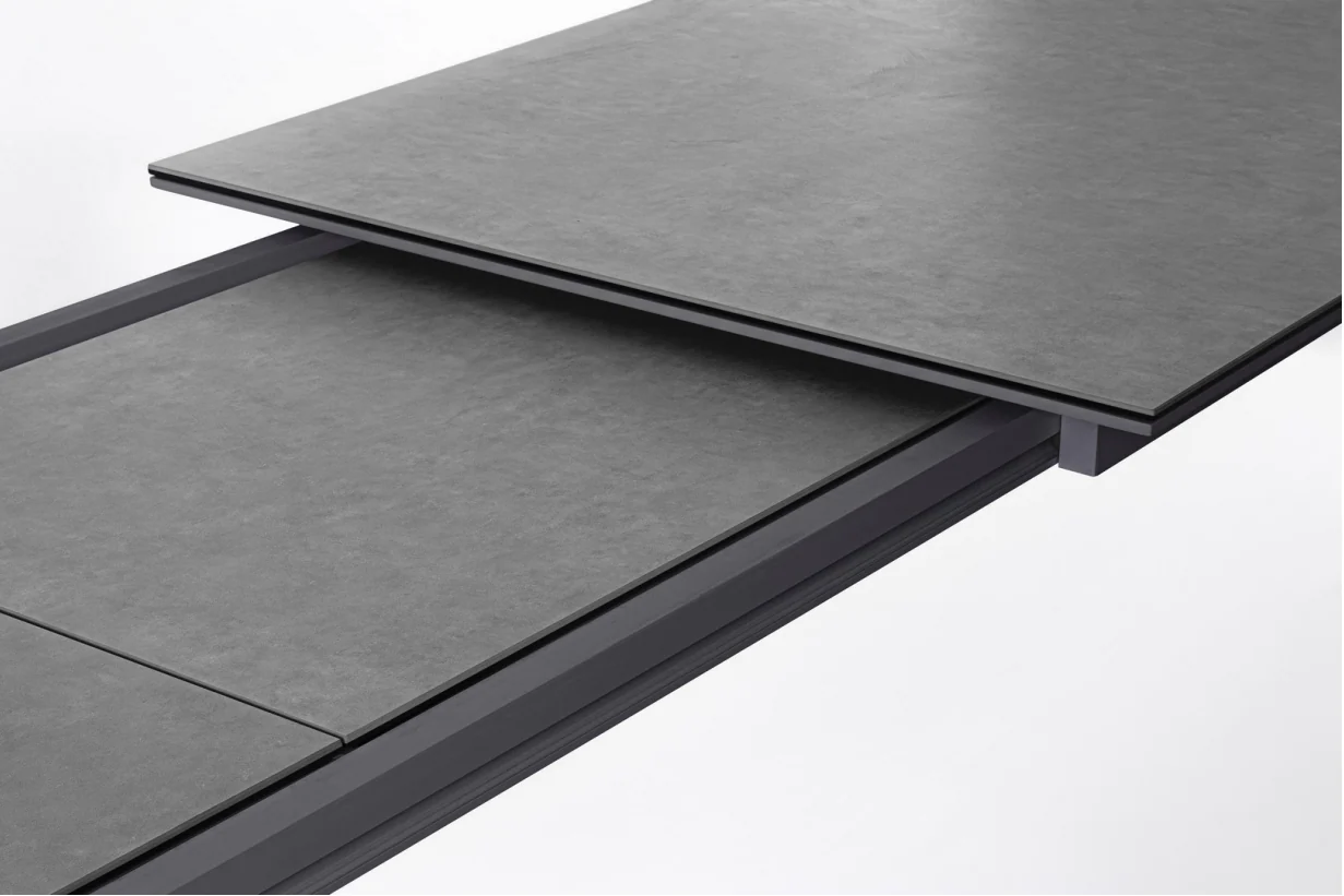 Captiva Extension Dining Table 220/280/340 | White & Charcoal | Ceramic Glass - Image 5