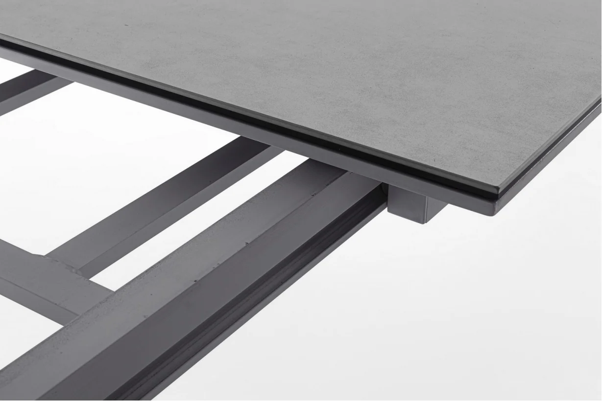 Captiva Extension Dining Table 220/280/340 | White & Charcoal | Ceramic Glass - Image 6