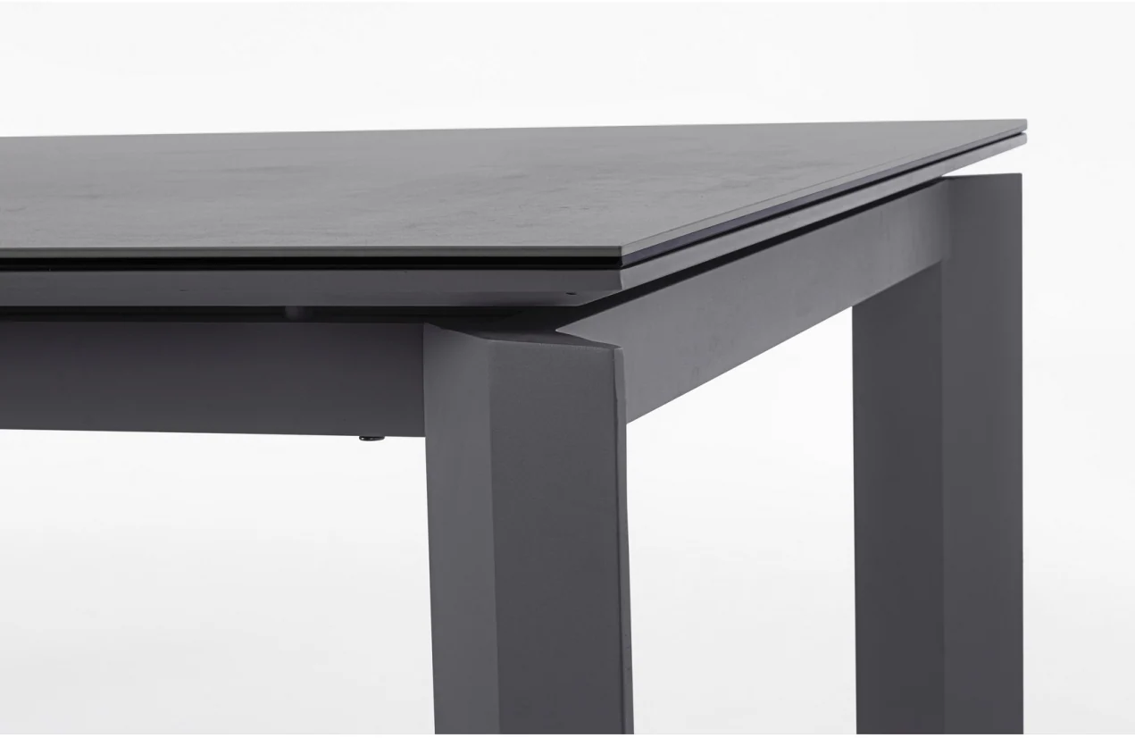 Captiva Extension Dining Table 220/280/340 | White & Charcoal | Ceramic Glass - Image 8