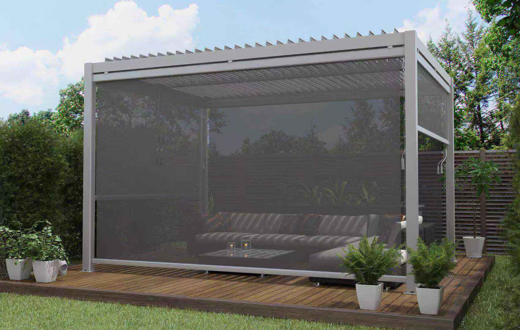 Outdoor Pergola Blind for 3m Side - Sling Shade fabric wall - Image 4