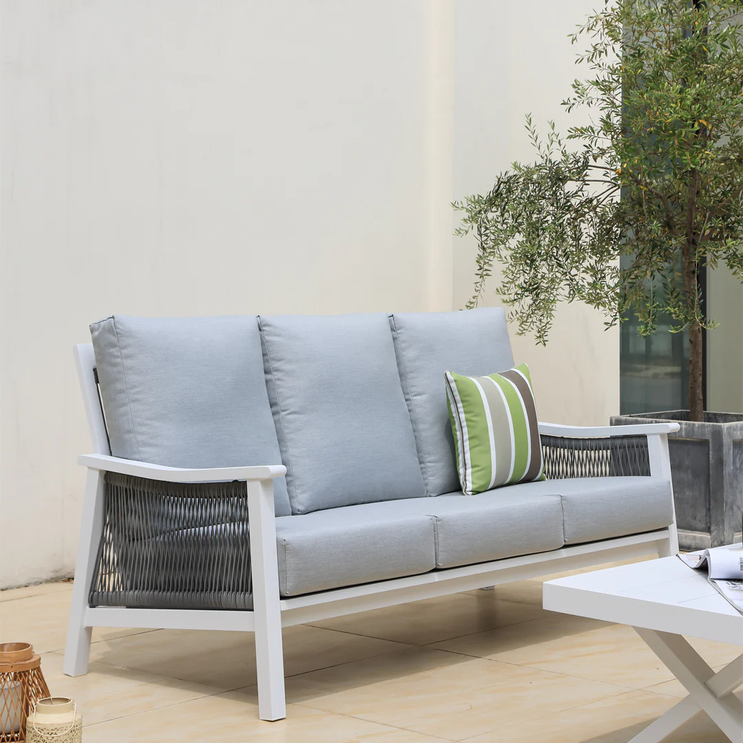 Pearl 6 Pc Outdoor Lounge Setting | White - Image 3