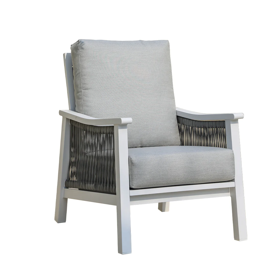 Pearl 6 Pc Outdoor Lounge Setting | White - Image 5