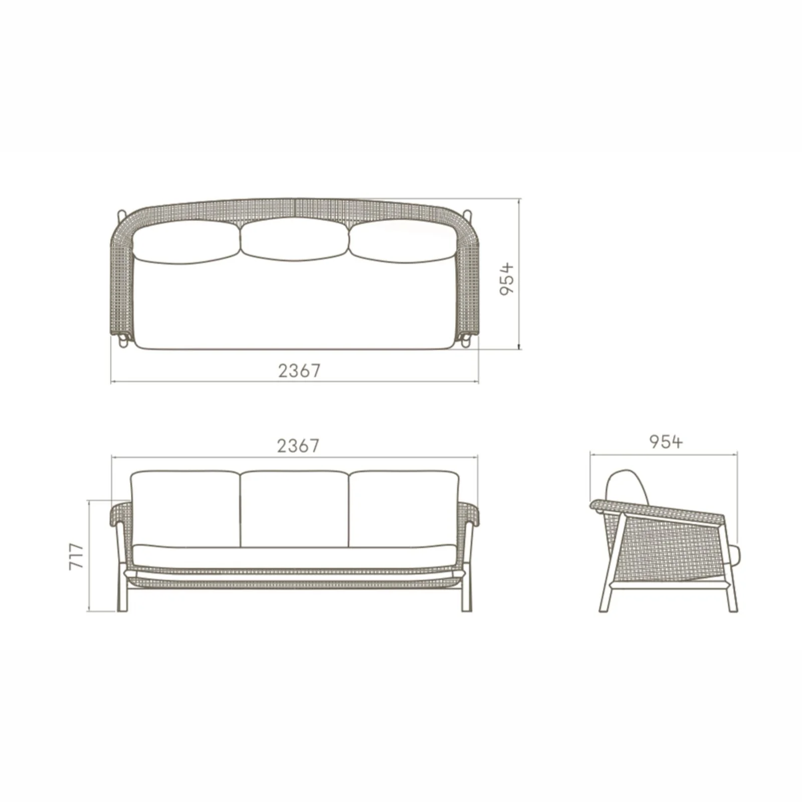 Pisa 3 Pc Outdoor Lounge Setting - Image 8