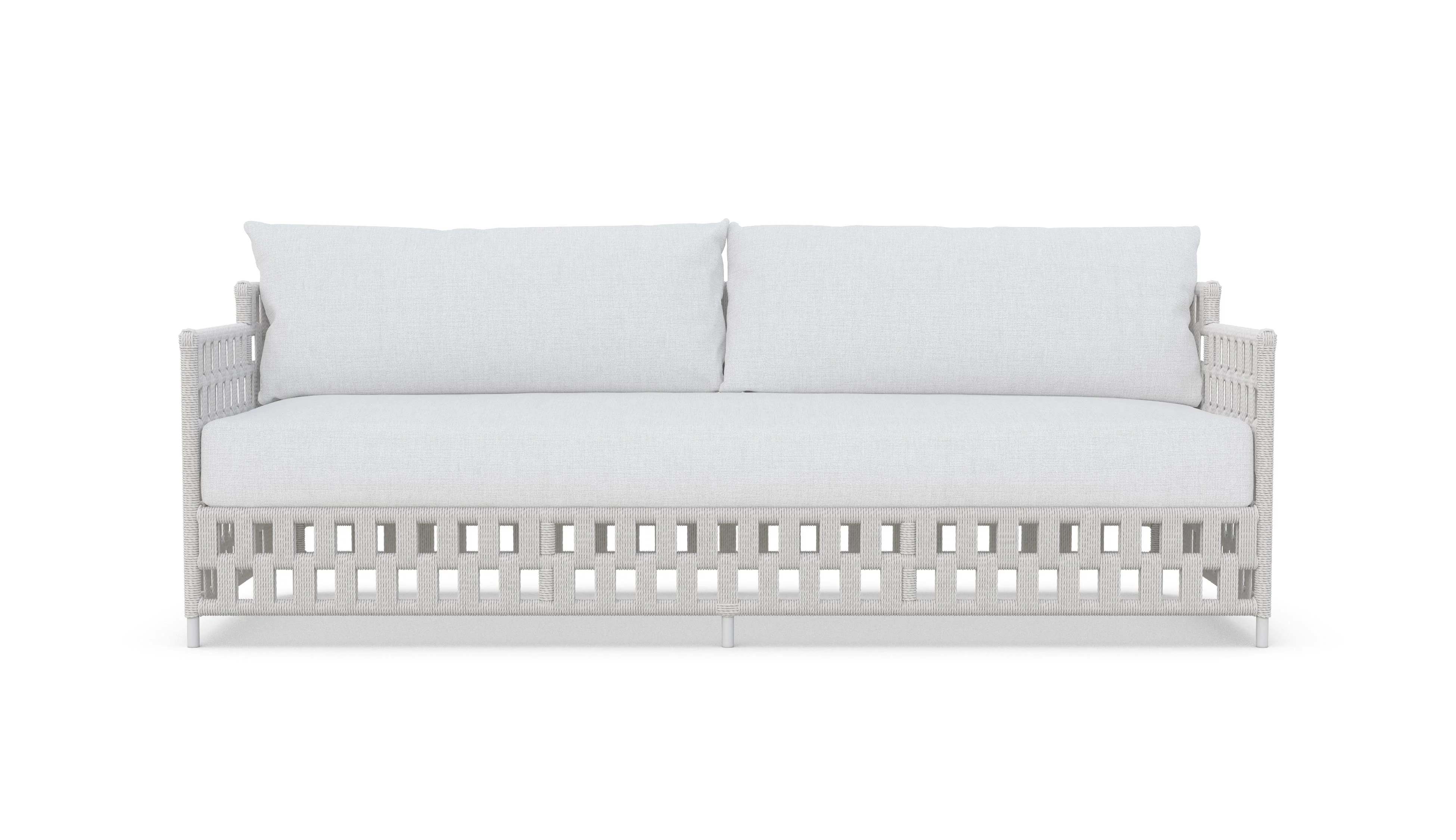 Santa Cruz 3 Pc | Swivel Club | Outdoor Lounge Setting | White Aluminium & Rope - Image 4