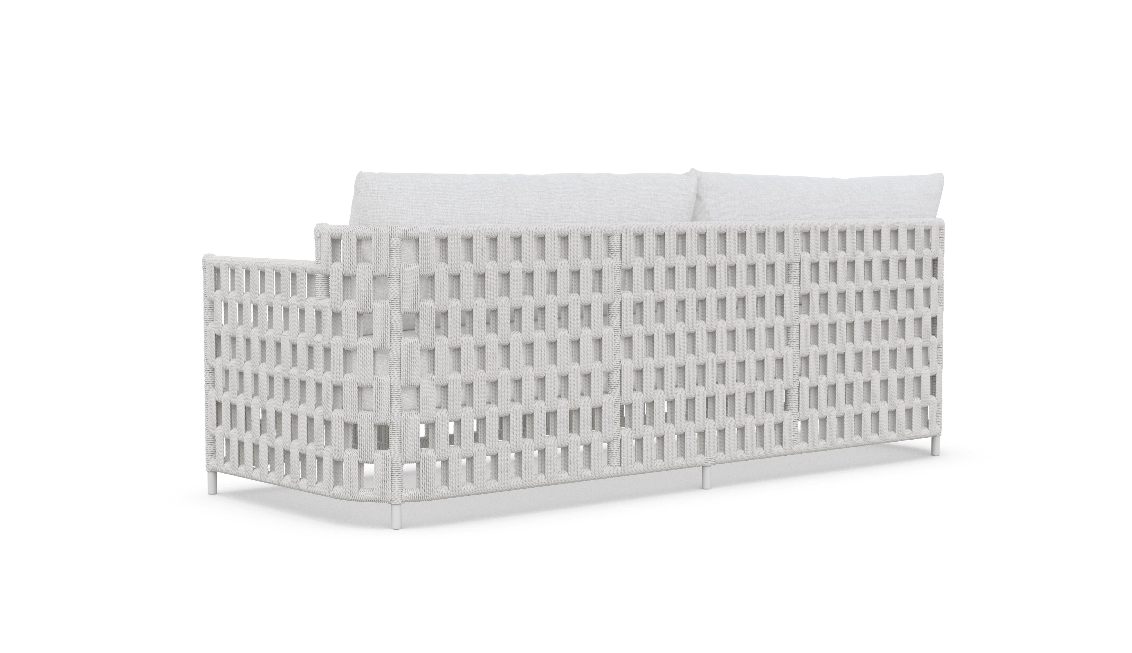 Santa Cruz 3 Pc | Swivel Club | Outdoor Lounge Setting | White Aluminium & Rope - Image 5